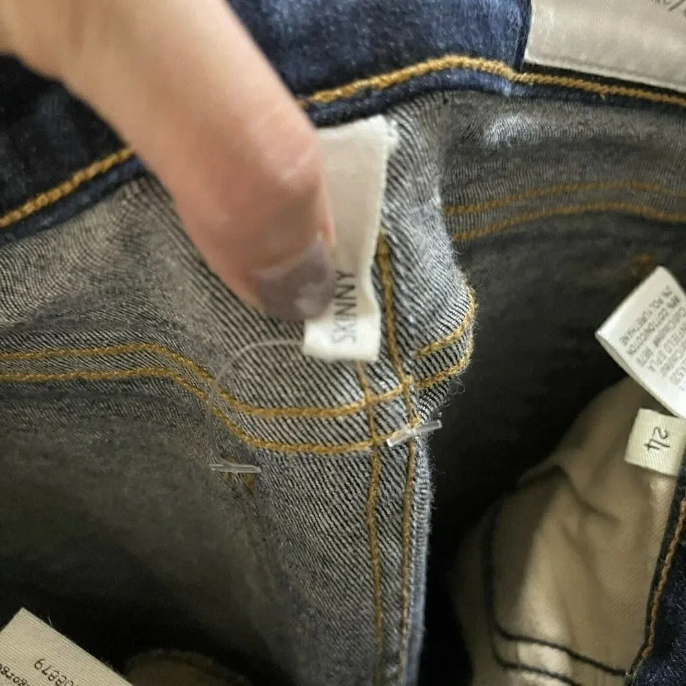 rag and bone paint splattered blue wash denim skinny low rise jeans size US 24 - Picture 7 of 8